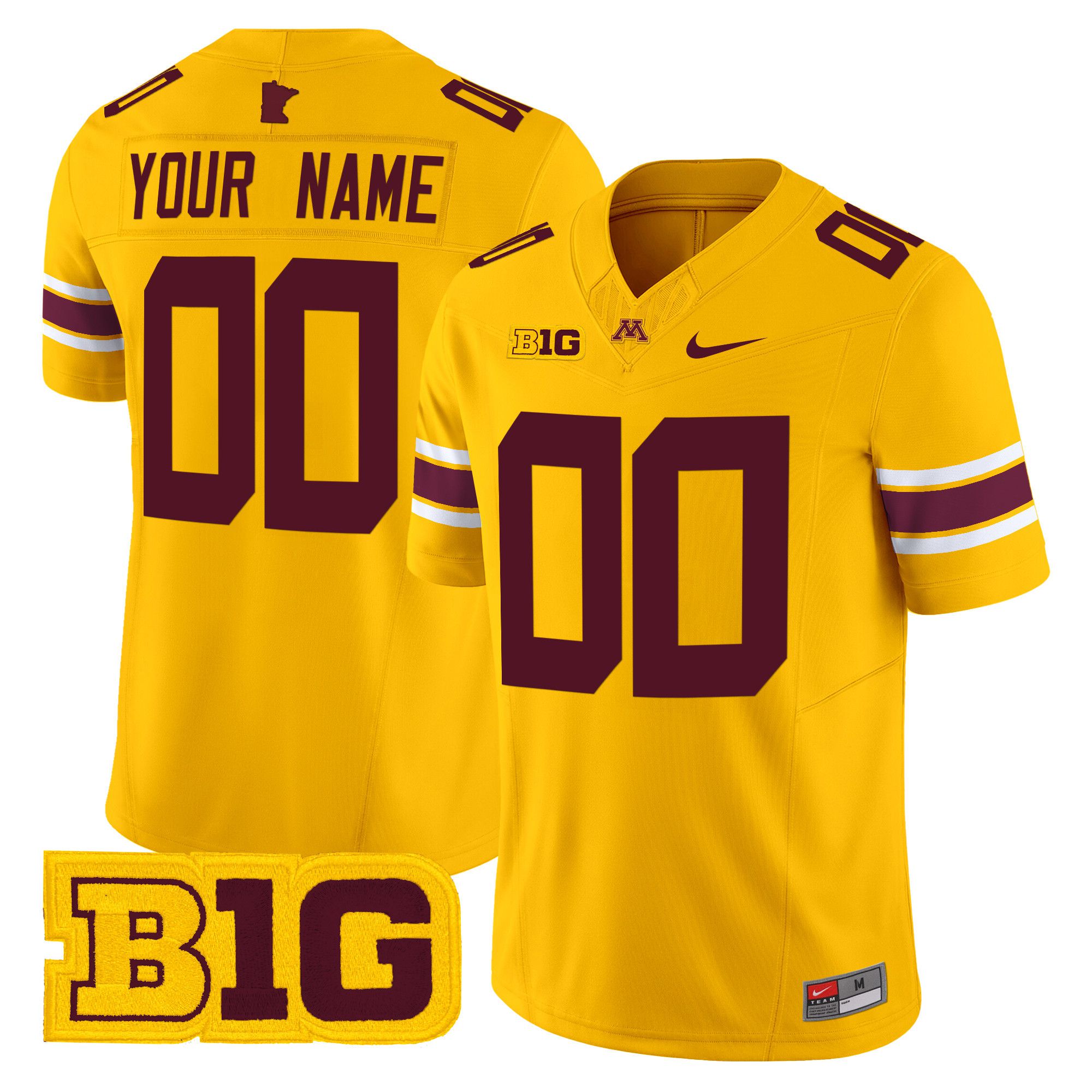 Men Minnesota Golden Gophers Yellow Nike 2024 Vapor Limited Custom NCAA Jersey style 1->customized ncaa jersey->Custom Jersey